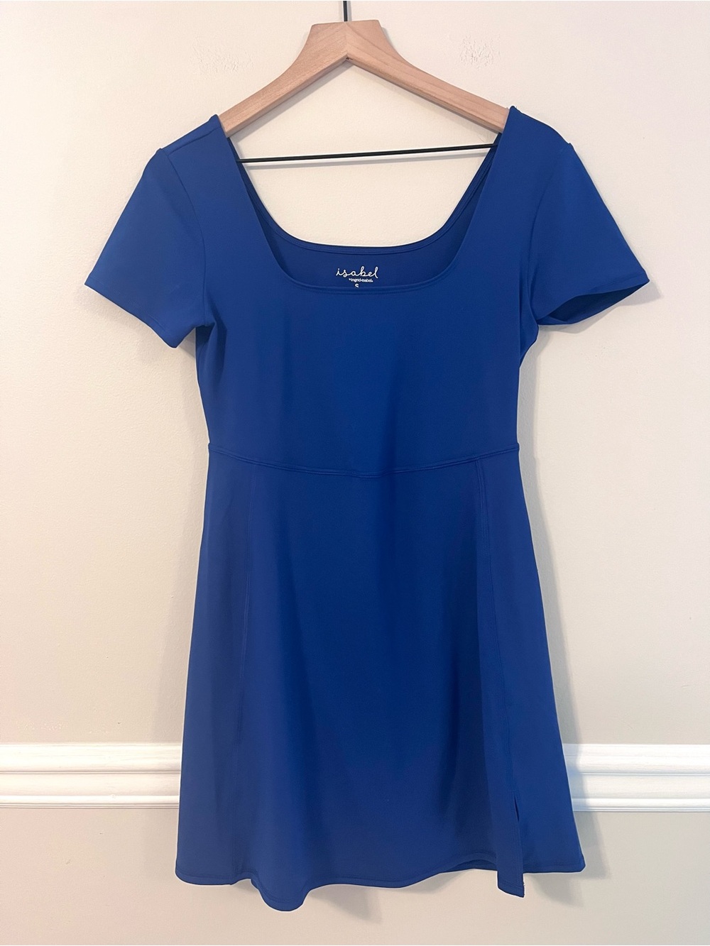 Isabel Maternity by Ingrid & Isabel Royal Blue Square Neck Mini Active Dress S